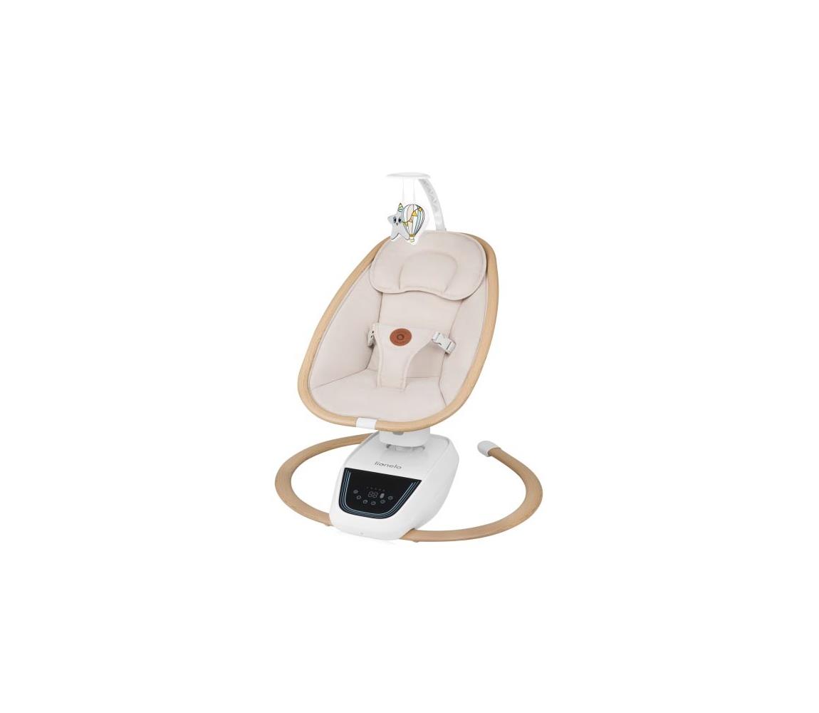 Lionelo - Detská hojdačka s melódiou OLIVIA Beige Natural + diaľkové ovládanie 5903771720922