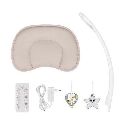 Lionelo - Detská hojdačka s melódiou OLIVIA Beige Natural + diaľkové ovládanie