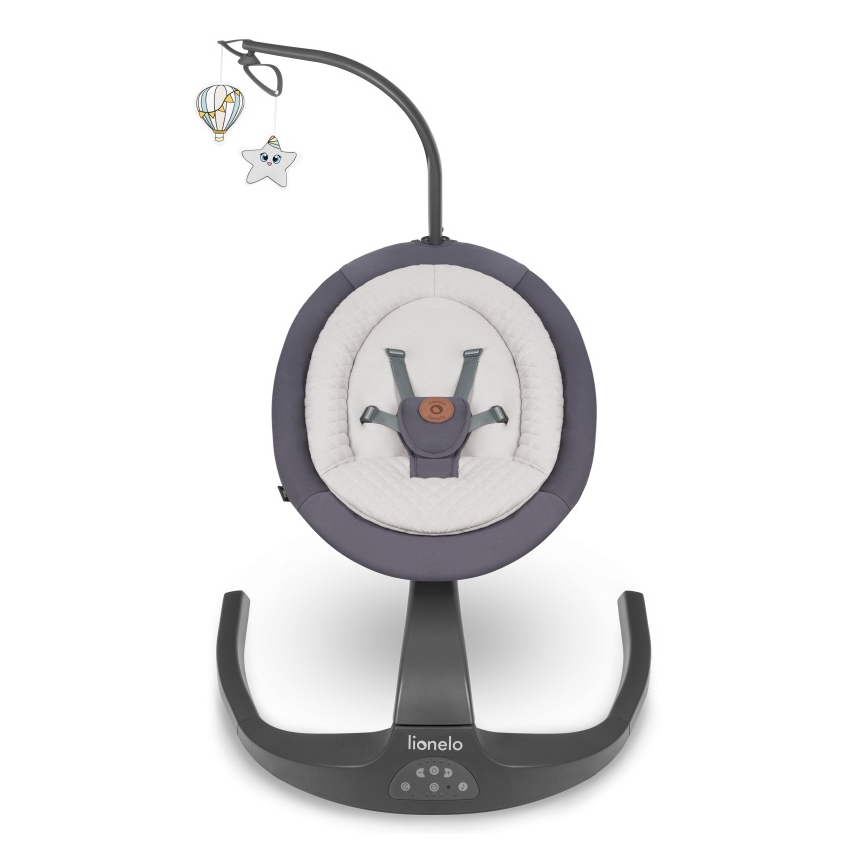 Lionelo - Detská hojdačka s melódiou RINA 4xAA Grey Concrete + diaľkové ovládanie