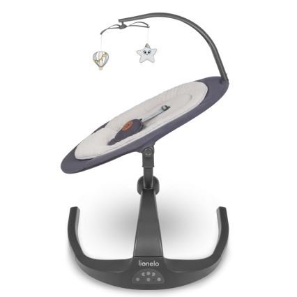 Lionelo - Detská hojdačka s melódiou RINA 4xAA Grey Concrete + diaľkové ovládanie
