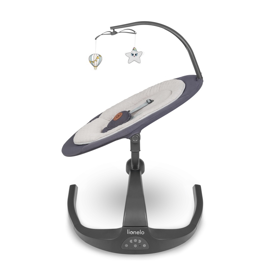 Lionelo - Detská hojdačka s melódiou RINA 4xAA Grey Concrete + diaľkové ovládanie