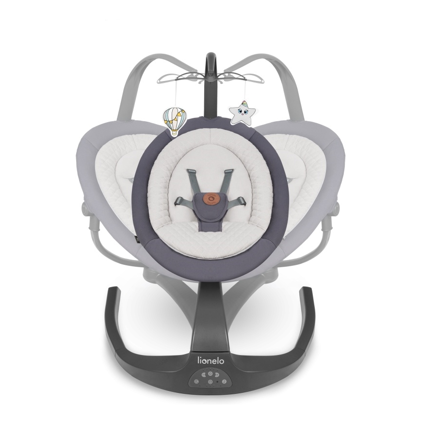 Lionelo - Detská hojdačka s melódiou RINA 4xAA Grey Concrete + diaľkové ovládanie
