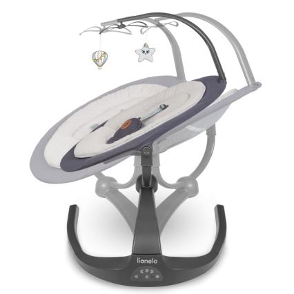 Lionelo - Detská hojdačka s melódiou RINA 4xAA Grey Concrete + diaľkové ovládanie