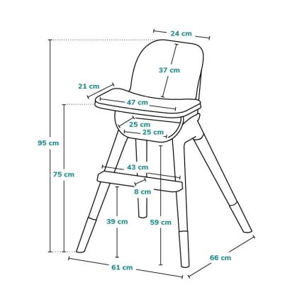 Lionelo - Detská jedálenská stolička 2v1 MONA Black Onyx
