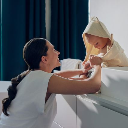 Lionelo - Detská mušelínová osuška s kapucňou, pieskovo-béžová