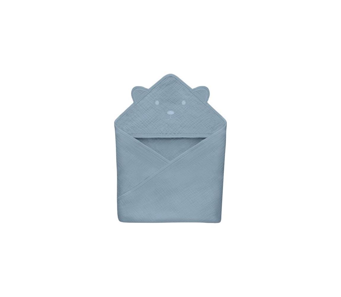 Lionelo - Detská osuška s kapucňou MUSLIN HOODED TOWEL Grey Sky 5903771709316