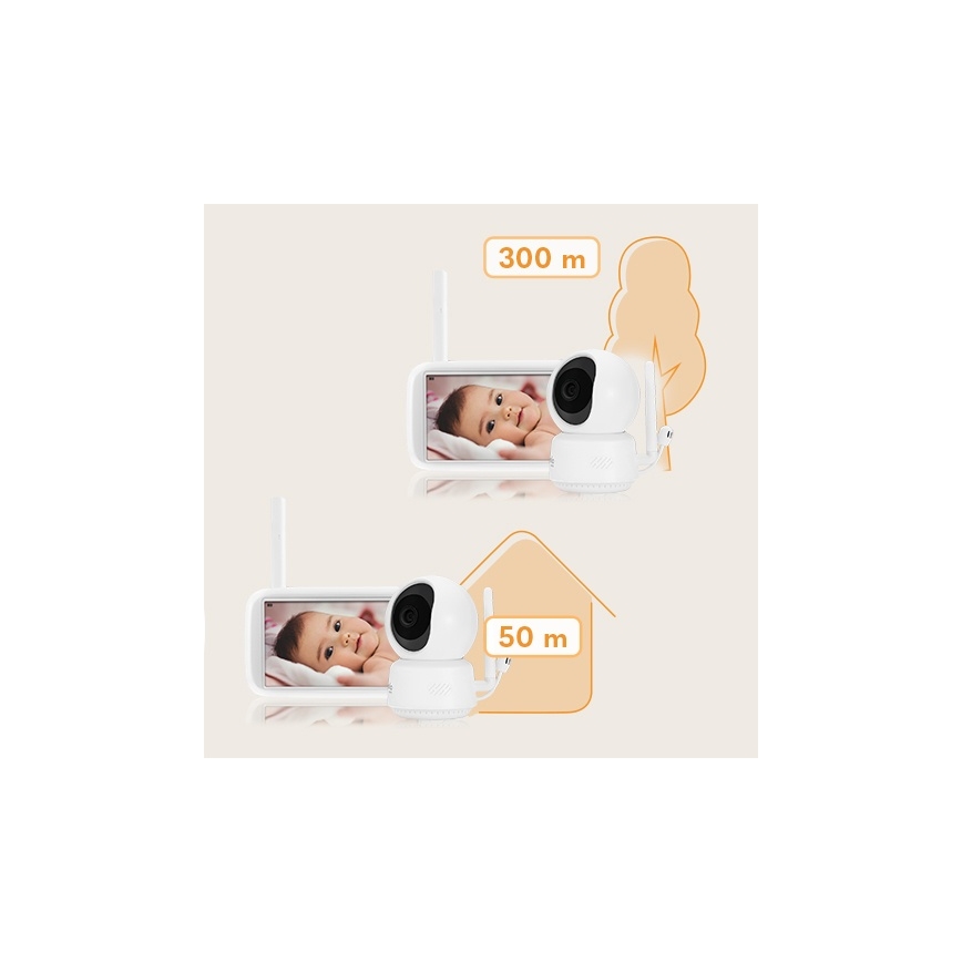 Lionelo - Detská pestúnka s monitorom BABYLINE 9.1 5V 3600 mAh