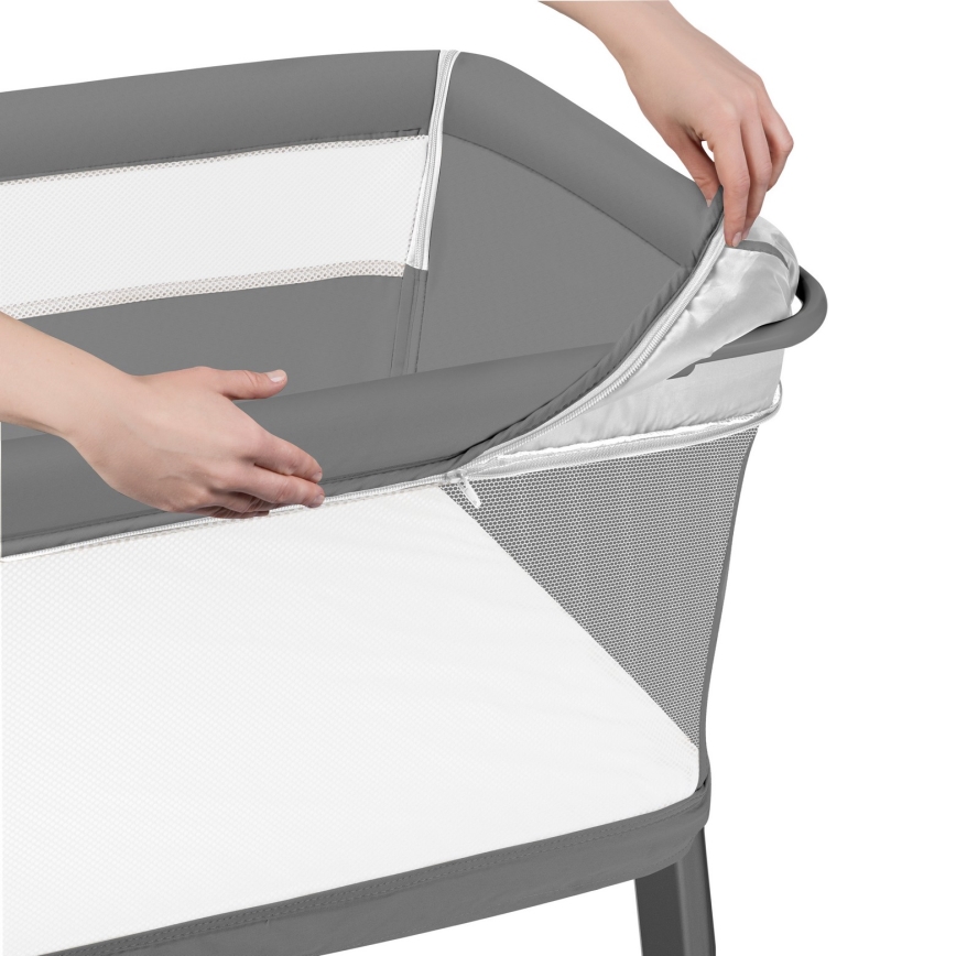 Lionelo - Detská postieľka 5v1 THOMI PLUS Betónovo sivá