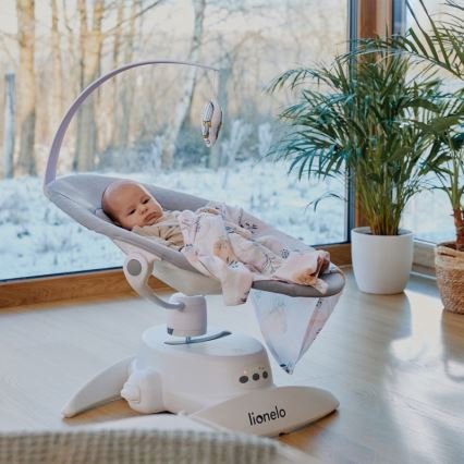 Lionelo - Detské hojdacie kresielko s melódiou IRIS 4xAA béžová (Sand)