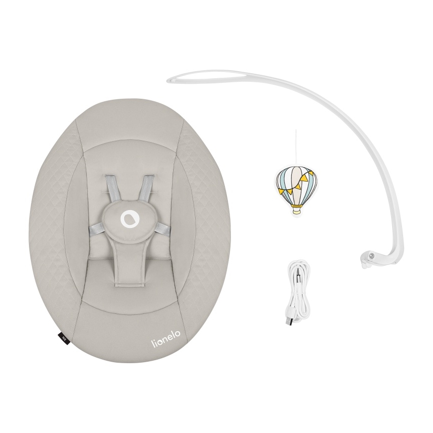 Lionelo - Detské hojdacie kresielko s melódiou IRIS 4xAA béžová (Sand)