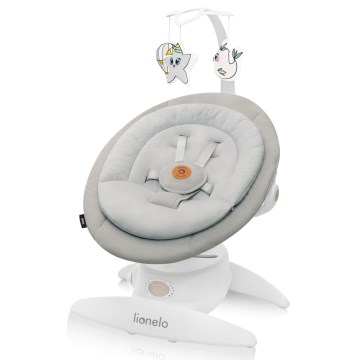 Lionelo - Detské hojdacie kresielko s melódiou MELL Beige Sand 4xAA + diaľkové ovládanie
