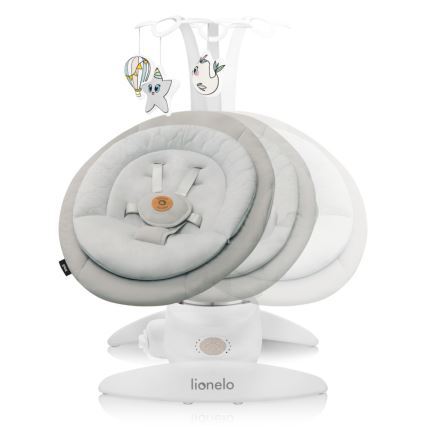 Lionelo - Detské hojdacie kresielko s melódiou MELL Beige Sand 4xAA + diaľkové ovládanie