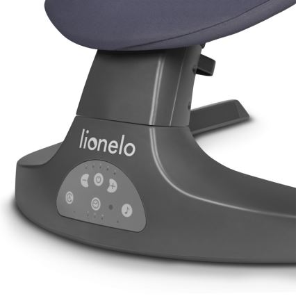 Lionelo - Detské hojdacie kresielko s melódiou RALF 4xAA Sivá/Biela + diaľkové ovládanie