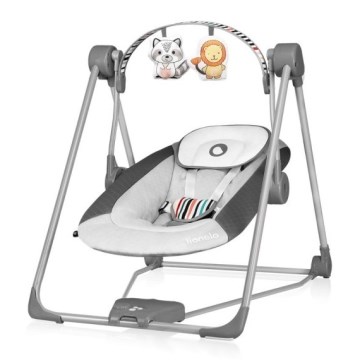 Lionelo - Detské hojdacie lehátko OTTO 4xLR14 Cozy Grey