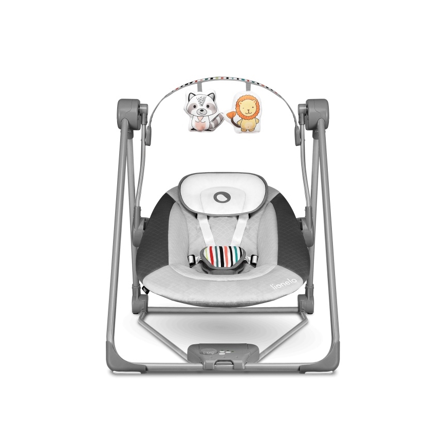 Lionelo - Detské hojdacie lehátko OTTO 4xLR14 Cozy Grey