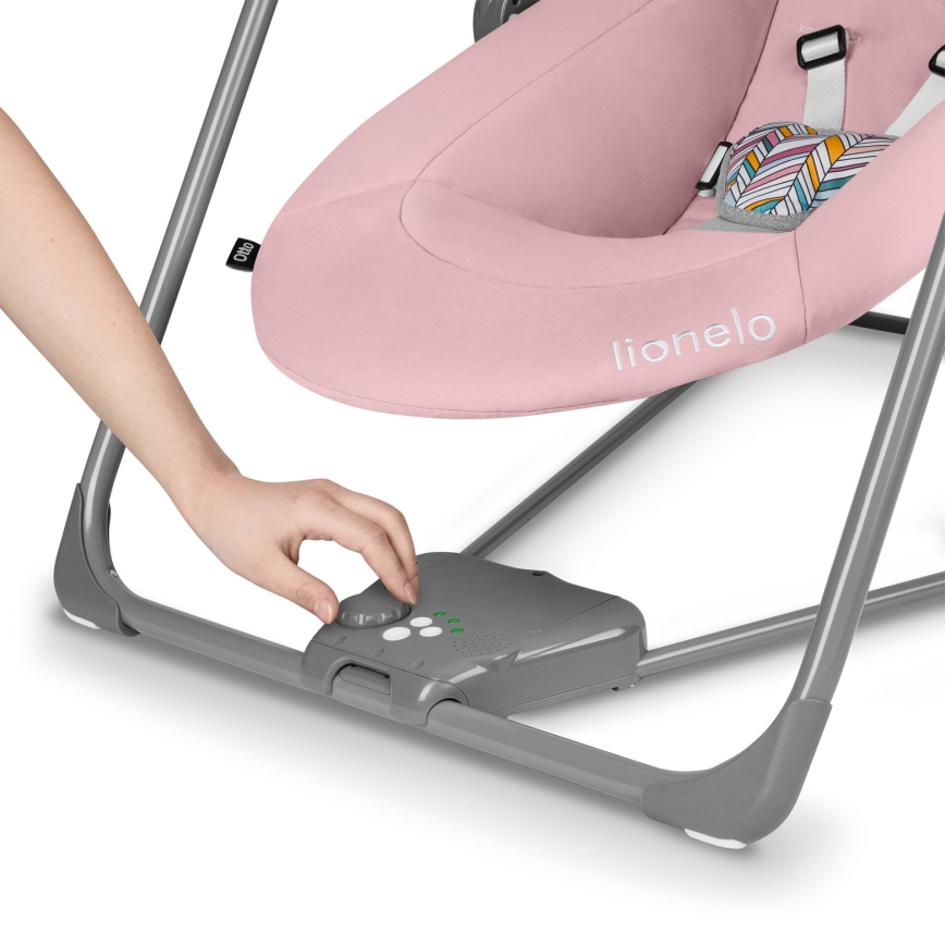 Lionelo - Detské hojdátko OTTO 4xLR14 Pink Baby