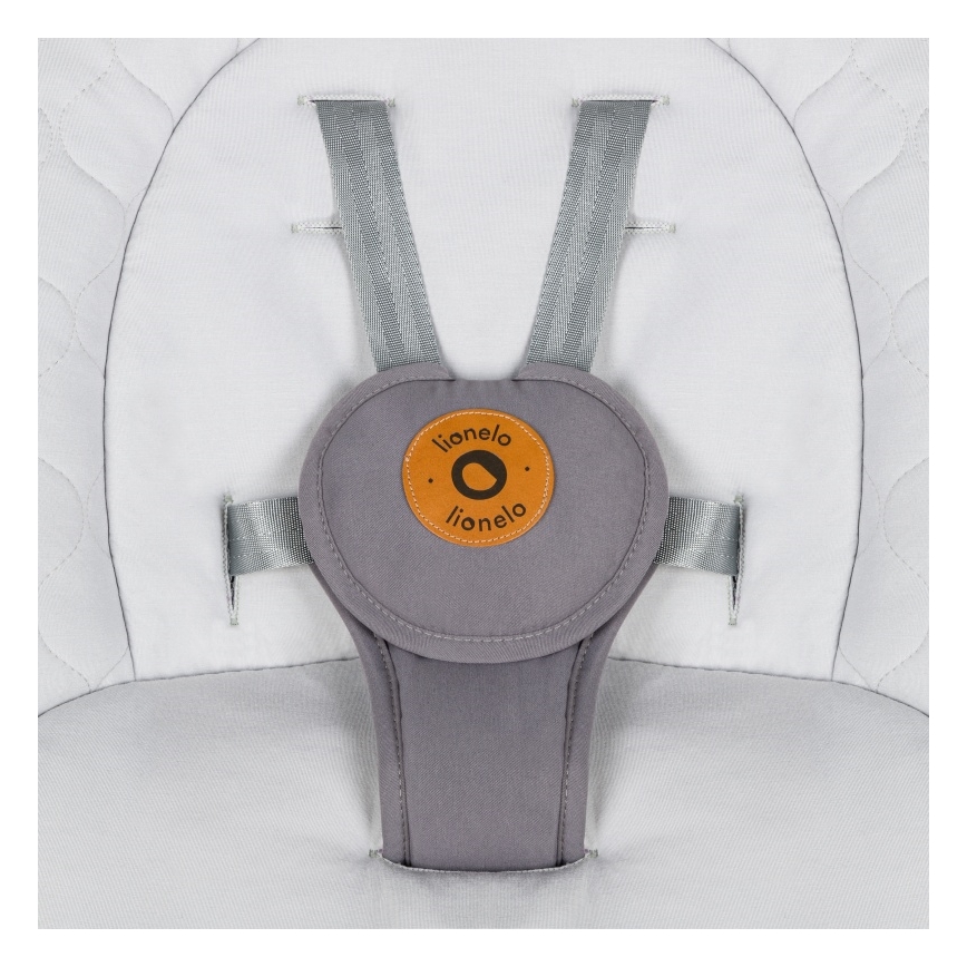 Lionelo - Detské húpacie kresielko s melódiou MELL Grey Stone 4xAA + diaľkové ovládanie