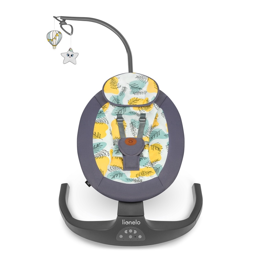 Lionelo - Detské húpacie kresielko s melódiou RALF 4xAA Grey Concrete + diaľkové ovládanie
