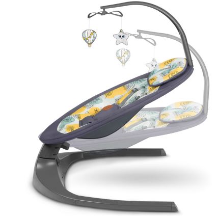 Lionelo - Detské húpacie kresielko s melódiou RALF 4xAA Grey Concrete + diaľkové ovládanie