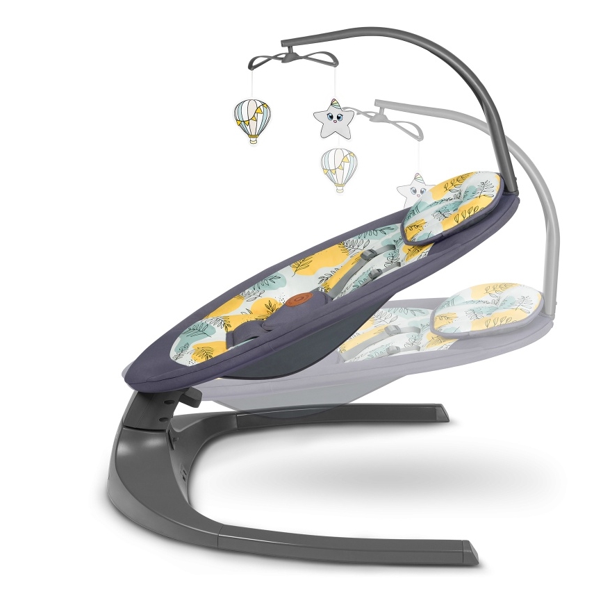 Lionelo - Detské húpacie kresielko s melódiou RALF 4xAA Grey Concrete + diaľkové ovládanie