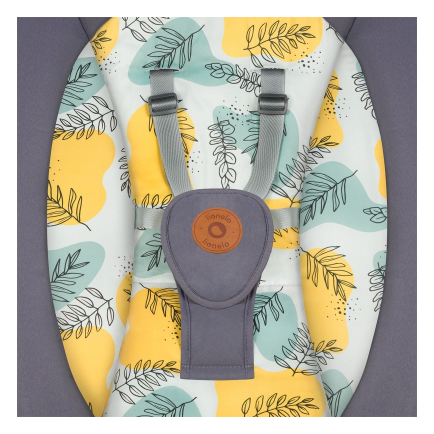 Lionelo - Detské húpacie kresielko s melódiou RALF 4xAA Grey Concrete + diaľkové ovládanie