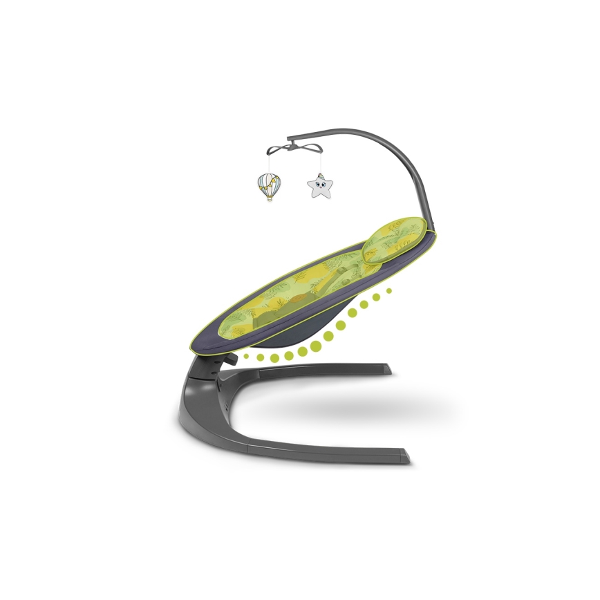 Lionelo - Detské húpacie kresielko s melódiou RALF 4xAA Grey Concrete + diaľkové ovládanie