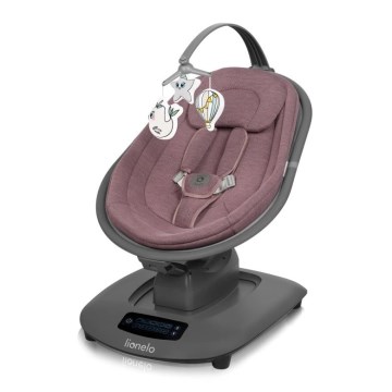 Lionelo - Detské húpacie lehátko s melódiou BLOSSOM Pink Mauve + diaľkové ovládanie