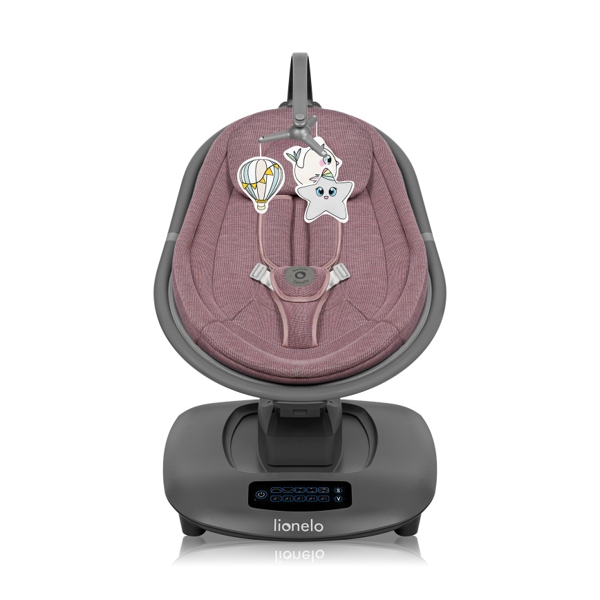 Lionelo - Detské húpacie lehátko s melódiou BLOSSOM Pink Mauve + diaľkové ovládanie