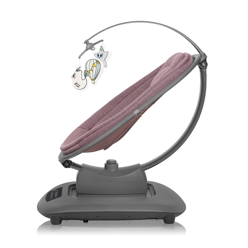 Lionelo - Detské húpacie lehátko s melódiou BLOSSOM Pink Mauve + diaľkové ovládanie