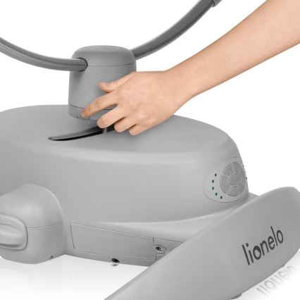 Lionelo - Detské húpacie lehátko s melódiou MELL Grey Stone 4xAA + diaľkové ovládanie