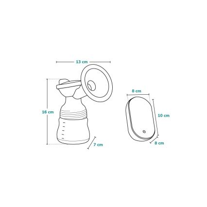 Lionelo - Elektrická dobíjateľná odsávačka materského mlieka FIDI GO 5V 1200 mAh 150ml