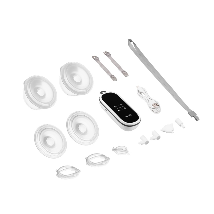 Lionelo - Elektrická nabíjateľná duálna odsávačka materského mlieka TWEE FREE 5V 1500 mAh 150 ml