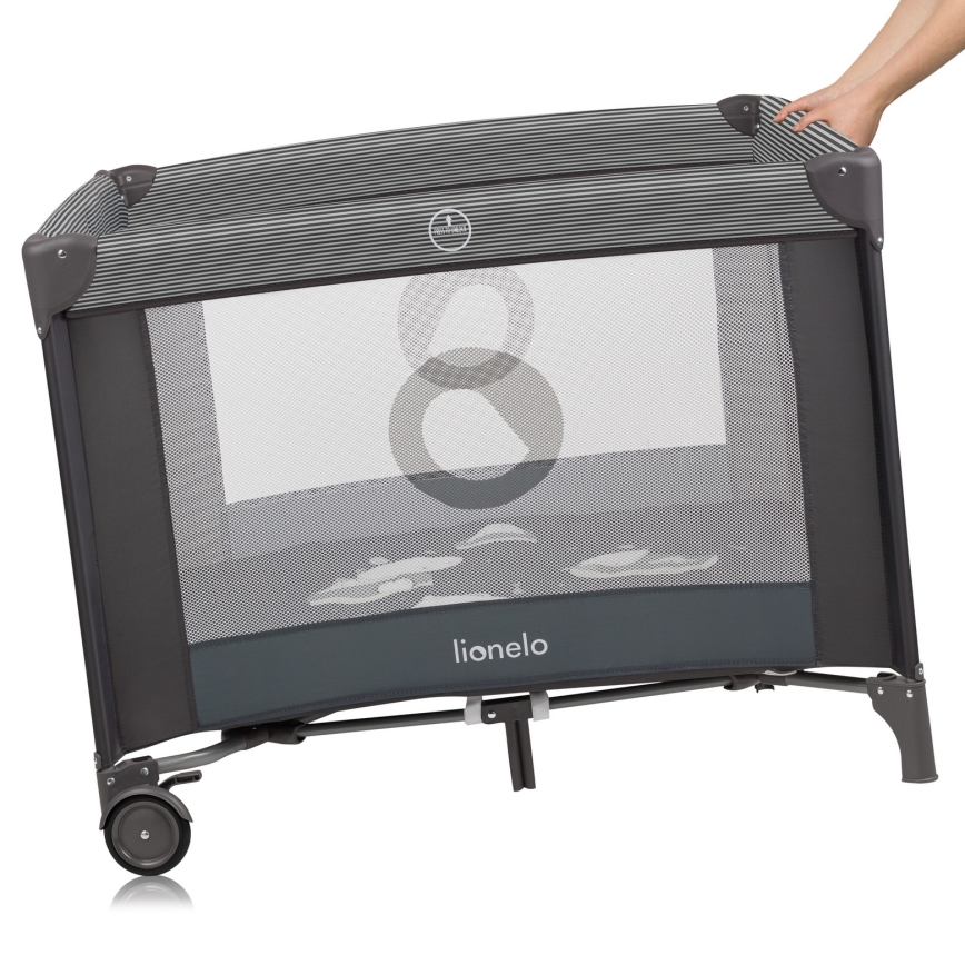 Lionelo - Hracia ohrádka BONNIE Grey Scandi