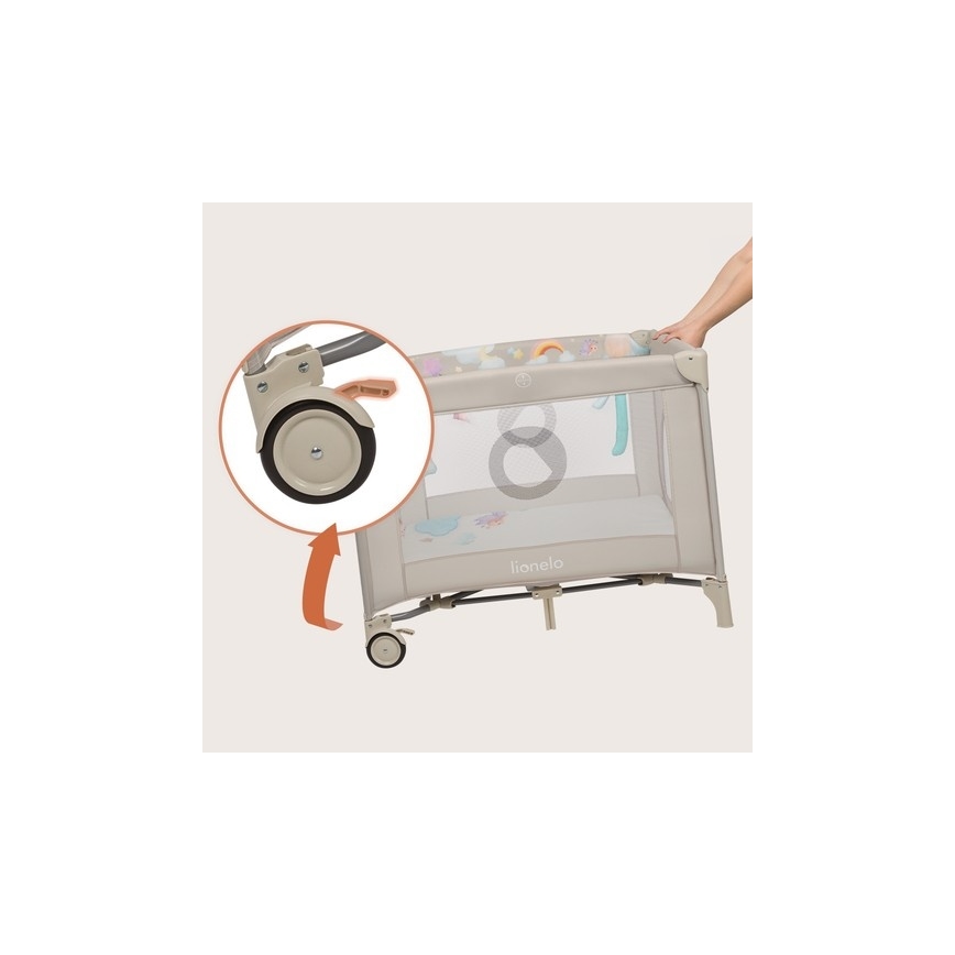 Lionelo - Hracia ohrádka MILLE PLUS Šedá Béžová