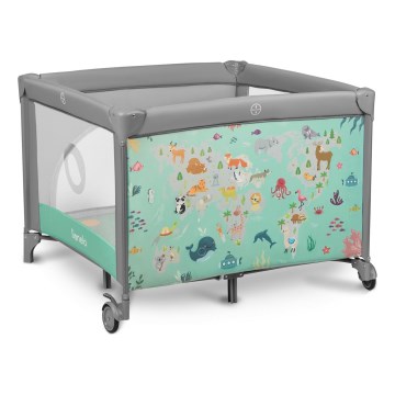 Lionelo - Hracia ohrádka MILLE Šedozelená