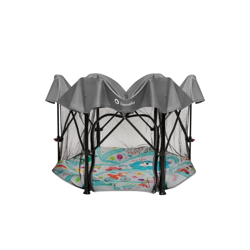 Lionelo - Hracia ohrádka ROEL PLUS Sivá Viacfarebná