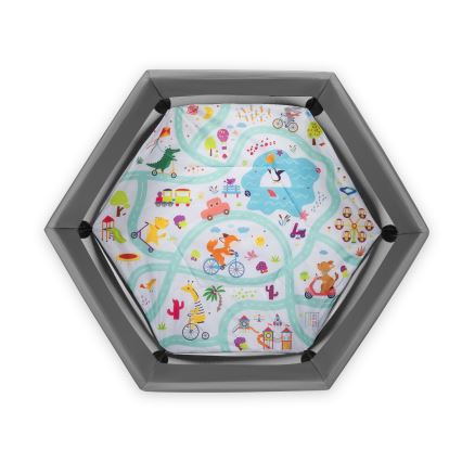 Lionelo - Hracia ohrádka ROEL Šedá Multicolor