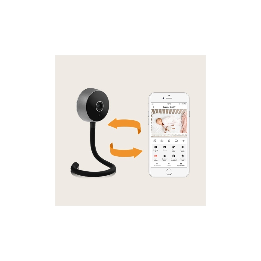 Lionelo - Inteligentná detská chôvička BABYLINE SMART Wi-Fi čierna