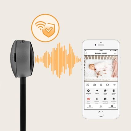 Lionelo - Inteligentná detská chôvička BABYLINE SMART Wi-Fi čierna