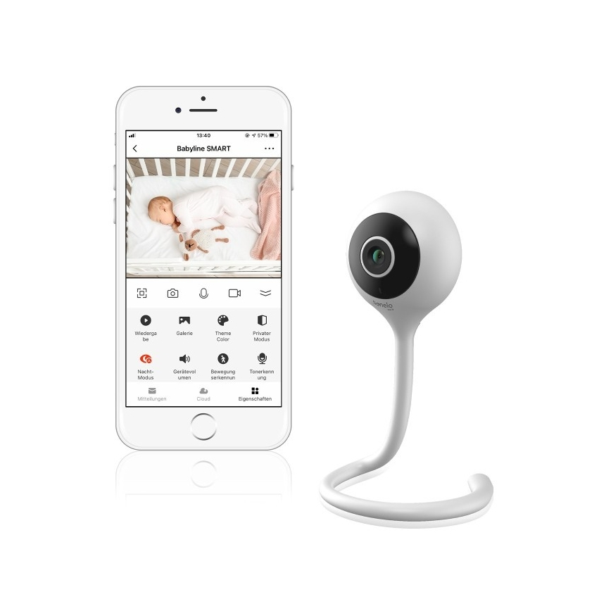 Lionelo - Inteligentný detský monitor BABYLINE SMART Wi‑Fi Biela