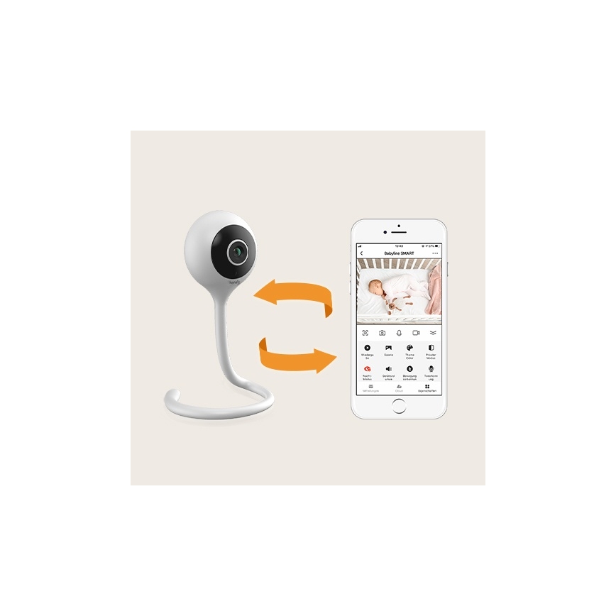 Lionelo - Inteligentný detský monitor BABYLINE SMART Wi‑Fi Biela