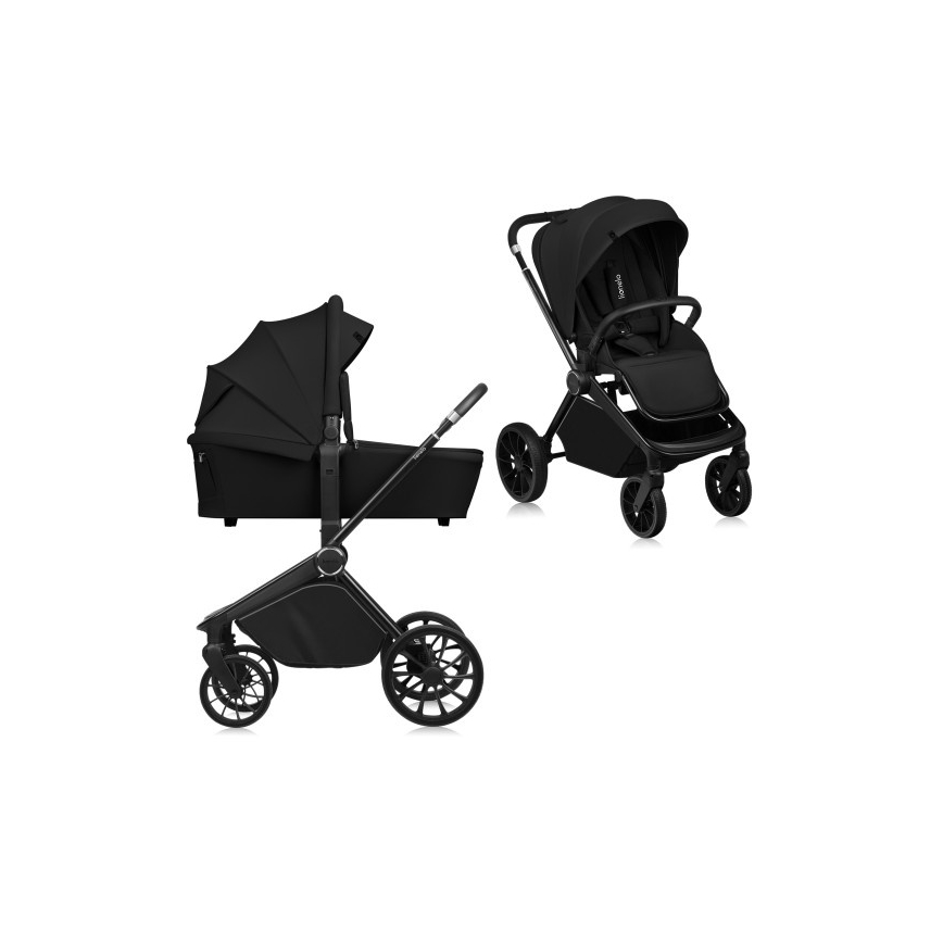 Lionelo - Kombinovaný kočík 2v1 MIKA PLUS Black Onyx