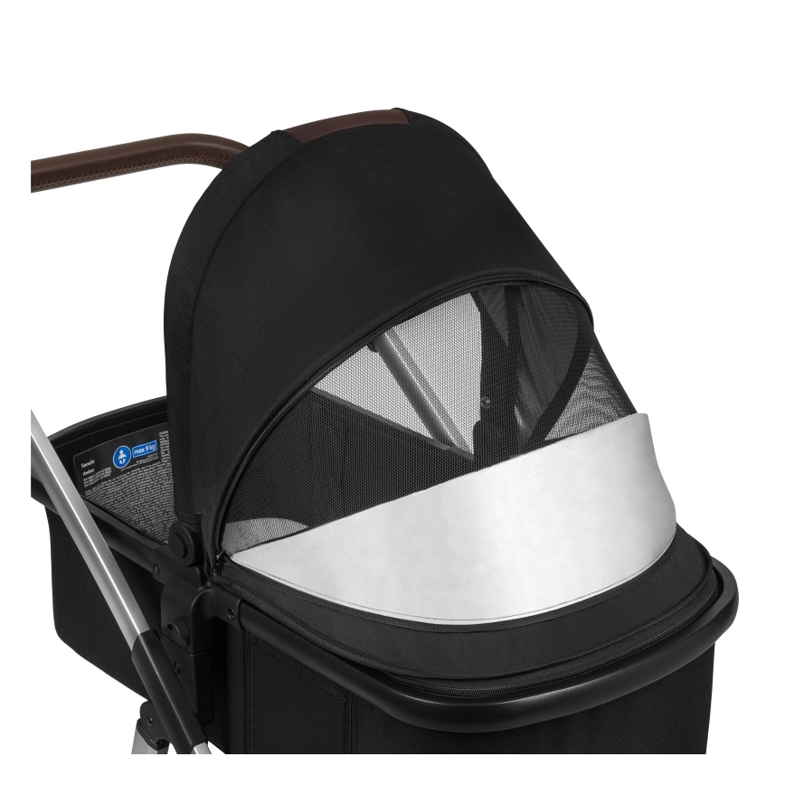 Lionelo - Kombinovaný kočík 3 v 1 AMBER čierno-strieborný