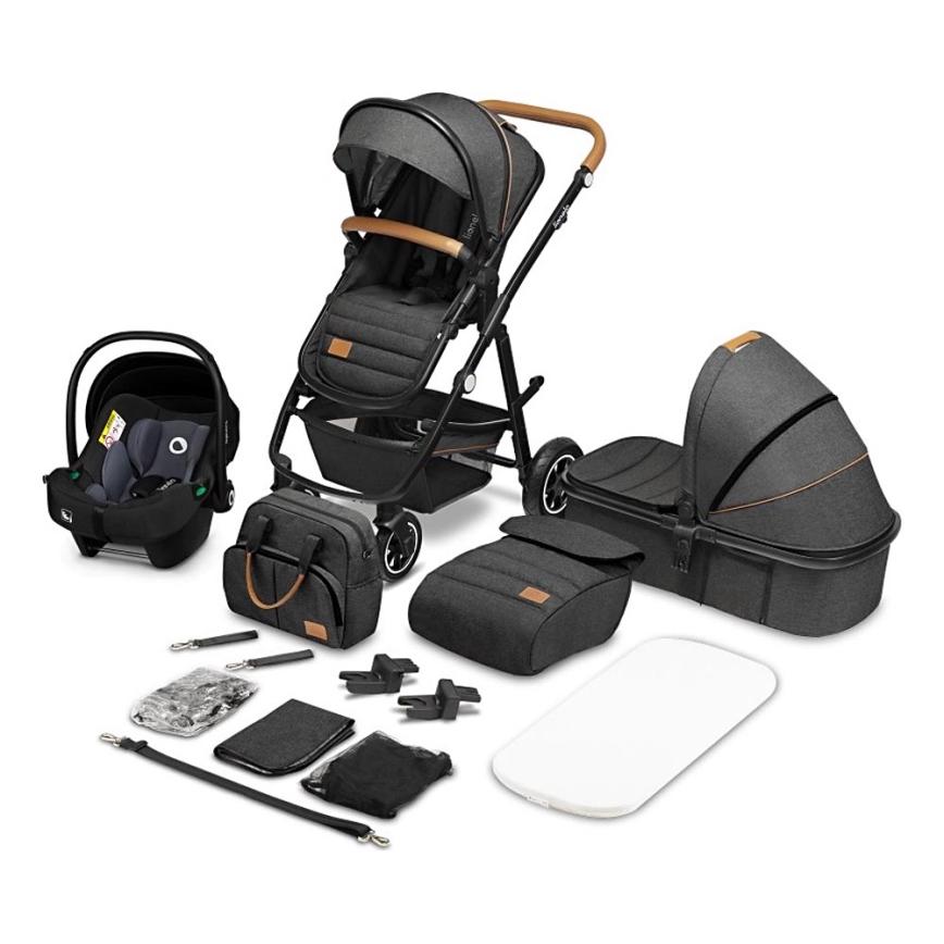 Lionelo - Kombinovaný kočík 3 v 1 AMBER Grey Graphite