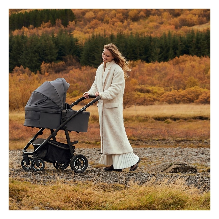 Lionelo - Kombinovaný kočík 3 v 1 AMBER PLUS Šedý grafit