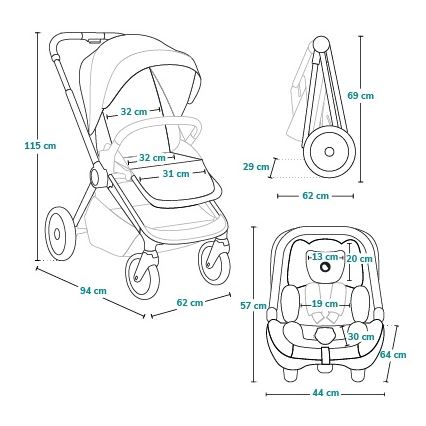 Lionelo - Kombinovaný kočík 3 v 1 LAYLA Lesná zelená