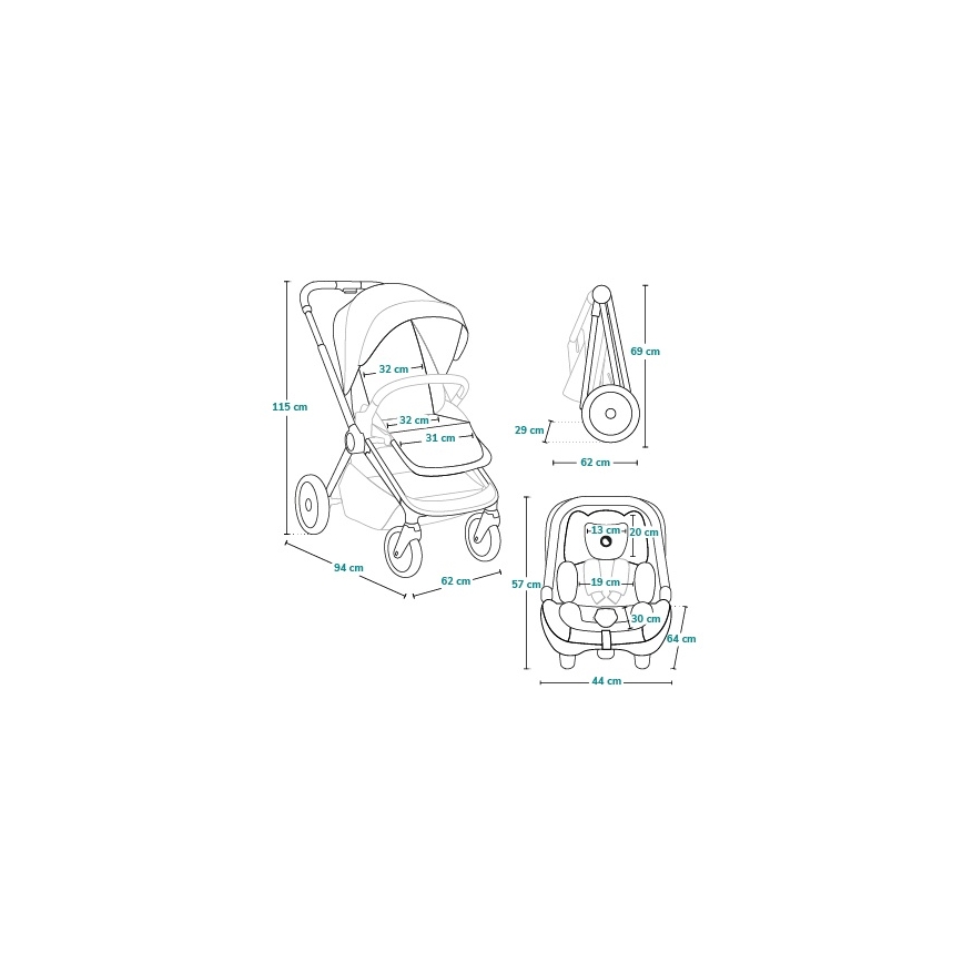 Lionelo - Kombinovaný kočík 3 v 1 LAYLA Lesná zelená