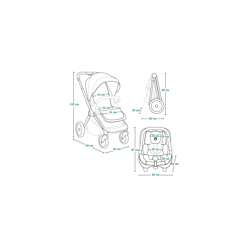 Lionelo - Kombinovaný kočík 3v1 LAYLA Čierny Onyx