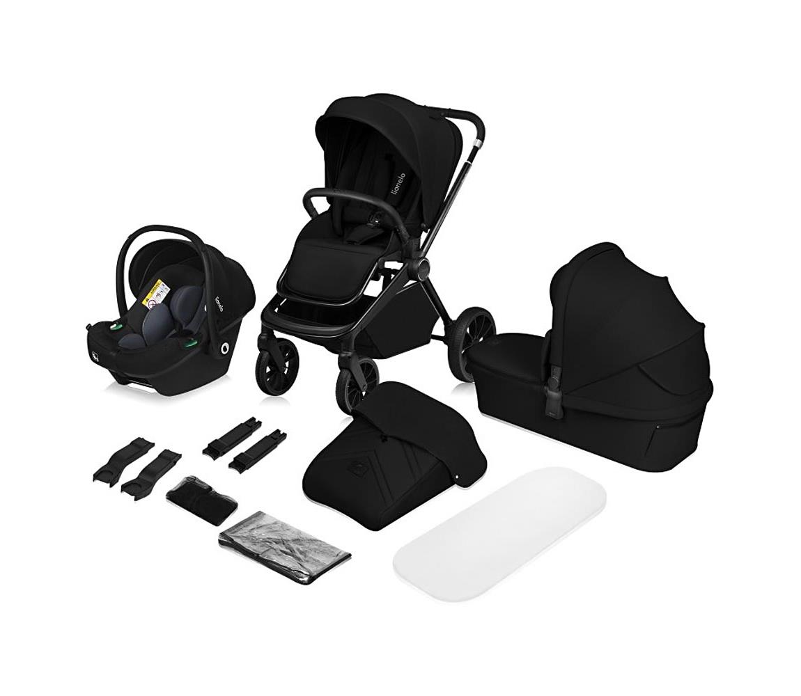 Lionelo - Kombinovaný kočík 3v1 MIKA PLUS Black Onyx 5903771722162