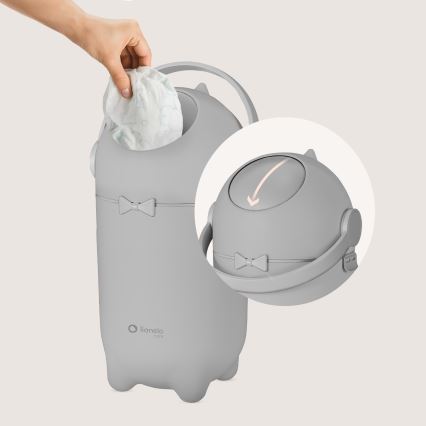 Lionelo - Koš na plienky PUREBIN 10 l Sivý